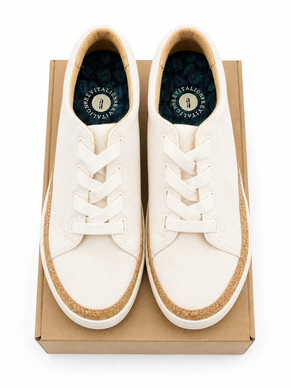 Revitalign White Canvas Lace Up Slip On Comfort Sneakers NIB Womens Sizes 7-11